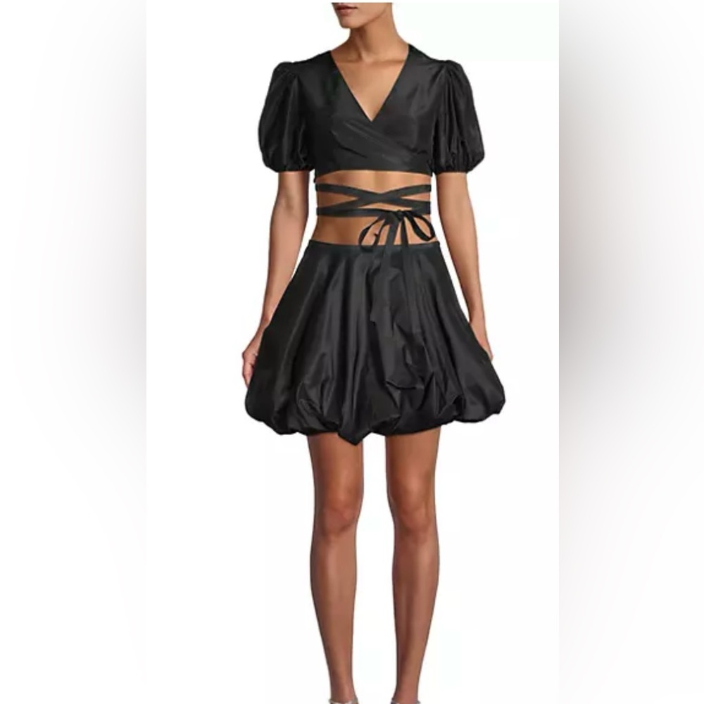 Cynthia Rowley Luna Taffeta Wrap Top